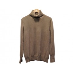 NEUF PULL ERIC BOMPARD COL ROULE 48 M HOMME EN CACHEMIRE MARRON CASHMERE 290€