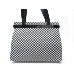 SAC A MAIN KARL LAGERFELD DAMIER PORTE EPAULE EN TOILE NOIR ET BLANC HANDBAG