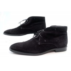 CHAUSSURES TOD'S CHUKKA DERBY 8 42 42 LARGE EN DAIM NOIR HOMME BLACK DEER 350