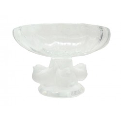 NEUF VASE LALIQUE COUPE NOGENT EN CRISTAL 4 MOINEAUX OISEAU CRYSTAL BOW 