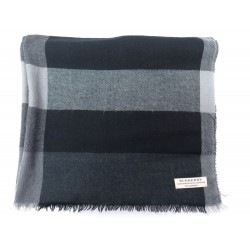 FOULARD BURBERRY ECHARPE EN CACHEMIRE GRIS & NOIR GREY BLACK CASHMERE SCARF 650