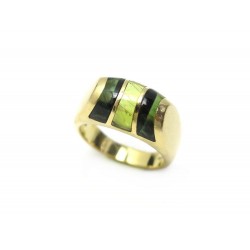 BAGUE BULGARI TRONCHETTO T 52 EN OR JAUNE 18K 10.8GR PIERRE PERIDOT RING 2500€