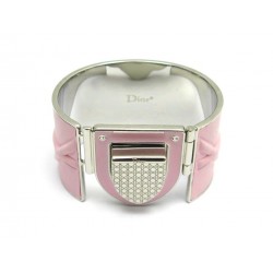 NEUF BRACELET DIOR DIORAMA T15 EN CUIR ROSE NEW PINK LEATHER BANGLE 1000€