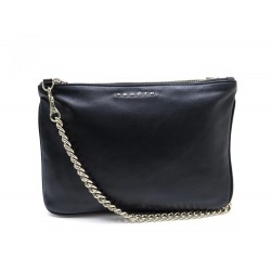 NEUF SAC A MAIN SANDRO ADDICT POCHETTE BANDOULIERE EN CUIR NOIR BAG PURSE 165€