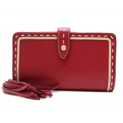 PORTEFEUILLE LANCEL PREMIER FLIRT LE FABULEUX CUIR GRAINE ROUGE RED WALLET 250