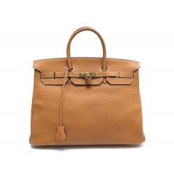 SAC A MAIN HERMES BIRKIN 40 CUIR GOLD + CADENAS CLOCHETTE ANNEE 2007 