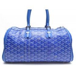 NEUF SAC DE VOYAGE GOYARD CROISIERE 35 EN TOILE BLEUE BAGAGE A MAIN CABINE 1