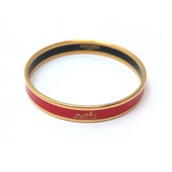 BRACELET HERMES CALECHE T 18 FIN 6 CM EN EMAIL IMPRIME ROUGE BOITE ENAMEL 385€