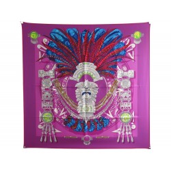 NEUF FOULARD HERMES MEXIQUE CATHY LATHAM SOIE VIOLET PURPLE SILK SCARF 370€