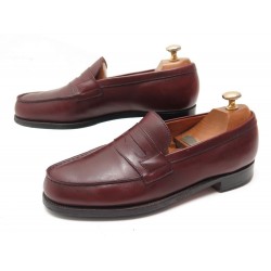 CHAUSSURES JM WESTON 180 7D 41 MOCASSINS CUIR BORDEAUX EMBAUCHOIRS LOAFERS 590€