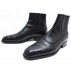 CHAUSSURES JM WESTON 580 BOTTINES 6.5D 41 BOUT FLEURI CUIR NOIR BLACK BOOTS 890€