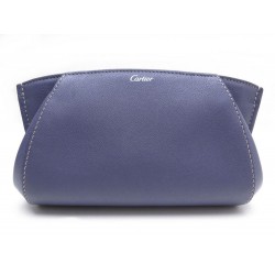 NEUF POCHETTE C DE CARTIER EN CUIR LAVANDE SAC MAIN NEW PURPLE CLUTCH BAG 520€