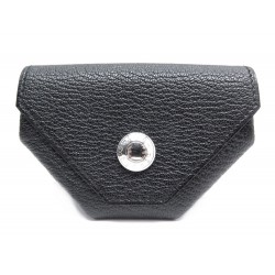 NEUF PORTE MONNAIE HERMES 24 EN CUIR NOIR DE CHEVRE MYSORE BLACK WALLET 330€