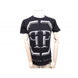 NEUF T-SHIRT PHILIPP PLEIN NECK SS WINTER S17C L 52 HOMME COTON NOIR TOP 370€