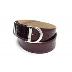 NEUF CEINTURE CHRISTIAN DIOR BOUCLE LOGO T 90 CUIR VERNI MONOGRAMME BELT 380€