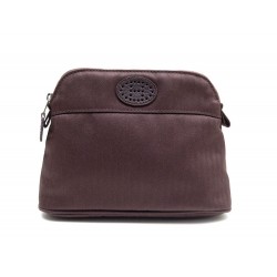 NEUF SAC POCHETTE A MAIN HERMES 20CM EN TOILE MARRON CANVAS CLUTCH HAND BAG 270