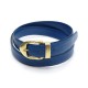 CEINTURE LOUIS VUITTON T85 EN CUIR EPI BLEU & METAL DORE BELT BLUE LEATHER 410