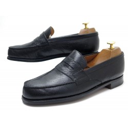 NEUF CHAUSSURES JM WESTON 180 MOCASSINS 8.5E 42.5 CUIR LEZARD NOIR SHOES 1600