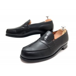 CHAUSSURES JM WESTON 180 MOCASSINS 8E 42 LARGE CUIR NOIR LOAFER SHOES BLACK 590