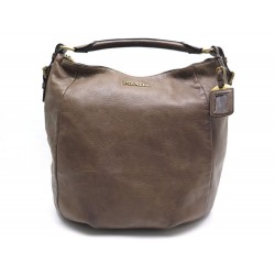 SAC A MAIN PRADA PORTE EPAULE EN CUIR MARRON POCHON BROWN LEATHER HANDBAG 1300€