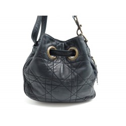 SAC A MAIN CHRISTIAN DIOR SEAU 23 CM EN CUIR NOIR LEATHER HAND BAG BUCKET 690€