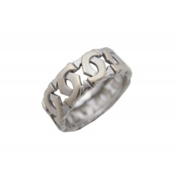 BAGUE CARTIER LOGO C EN OR BLANC TAILLE 57 8.4 GR + BOITE WHITE GOLD RING 2870