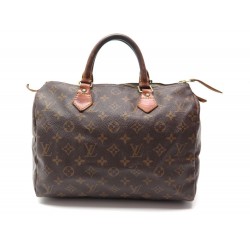 SAC A MAIN LOUIS VUITTON SPEEDY 30 TOILE MONOGRAM LV MARRON HAND BAG PURSE 800