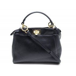 NEUF SAC A MAIN FENDI MINI PEEKABOO 8BN244 EN CUIR NAPPA NOIR BLACK PURSE 2740€