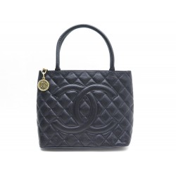 SAC CHANEL CABAS SHOPPING CUIR NOIR 