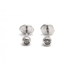 NEUF BOUCLE OREILLE OR BLANC ET DIAMANT 