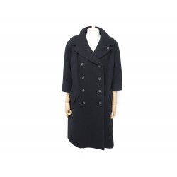 NEUF MANTEAU LOUIS VUITTON CACHEMIRE NOIR T 38 M LONG CROISE CASHMERE COAT 3300€