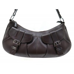 SAC A MAIN CHRISTIAN DIOR B0072 PORTE EPAULE EN CUIR MARRON LEATHER HANDBAG 720€