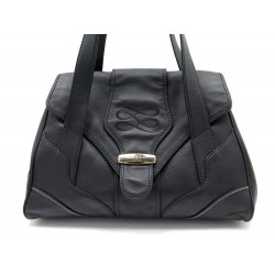 SAC A MAIN LANCEL 38 CM EN CUIR GRAINE NOIR HAND BAG BLACK LEATHER PURSE 800€