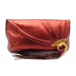 SAC A MAIN JIMMY CHOO 31CM POCHETTE DE SOIREE CUIVRE METALLISE CLUTCH PURSE 695€