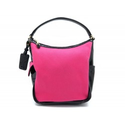 NEUF SAC A MAIN YVES SAINT LAURENT EN TOILE ROSE & CUIR VERNI NOIR PURSE 1000€