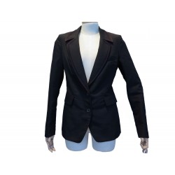 NEUF VESTE YVES SAINT LAURENT 38 M EN COTON & SOIE NOIR CINTREE JACKET 1890€