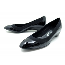 NEUF CHAUSSURES SALVATORE FERRAGAMO 10 42 BALLERINES CUIR NOIR VERNI SHOES 475