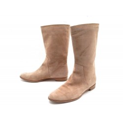 CHAUSSURES SERGIO ROSSI T36 BOTTES EN DAIM MARRON BOOTS SHOES BROWN SUEDE 695