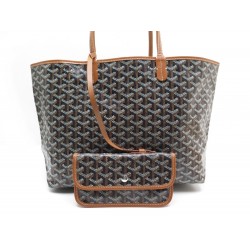 NEUF SAC A MAIN GOYARD SAINT LOUIS PM CABAS EPAULE TOILE MARRON POCHETTE PURSE