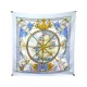 FOULARD HERMES VIVE LE VENT LAURENCE THIOUNE CARRE EN SOIE BLEUE SILK SCARF 370€