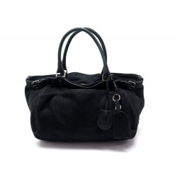 NEUF SAC A MAIN VANESSA BRUNO LUNE CUIR SUEDE HAND BAG BLACK LEATHER PURSE 540€