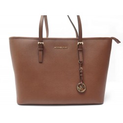 NEUF SAC A MAIN MICHAEL KORS JET SET CUIR MARRON 