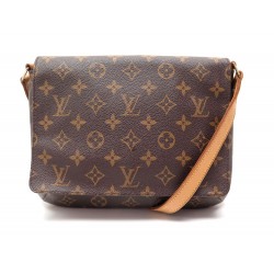 SAC A MAIN LOUIS VUITTON MUSETTE TANGO BESACE TOILE MONOGRAM MARRON HANDBAG 800