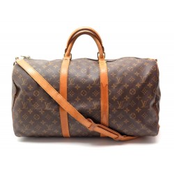 VINTAGE SAC DE VOYAGE A MAIN LOUIS VUITTON KEEPALL 50 BANDOULIERE MONOGRAM 1340