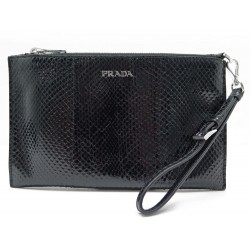 NEUF SAC POCHETTE A MAIN PRADA 1NH009 EN CUIR SERPENT AYERS LEATHER CLUTCH 1590€