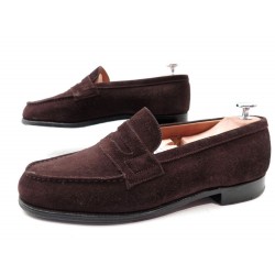 CHAUSSURES JM WESTON 7D 41.5 MOCASSINS 180 EN VEAU VELOURS MARRON SHOES 590€