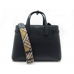 NEUF SAC A MAIN BURBERRY THE BANNER CUIR GRAINE NOIR 