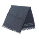 NEUF ETOLE GUCCI JACQUARD 100995 EN LAINE BLEU GRIS ECHARPE WOOL SCARF 350€