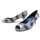 CHAUSSURES SERGIO ROSSI T39.5 ESCARPINS EN CUIR PYTHON TON GRIS PUMP SHOES 550