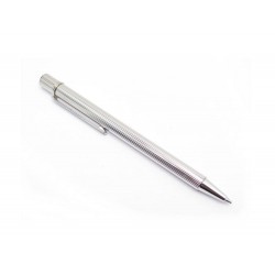 NEUF STYLO BILLE CARTIER MUST II TRINITY GODRON EN PLAQUE ARGENT BALLPOINT 320€